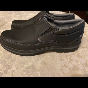 Skechers USA Men's Segment “The Search” Slip On Loafer, Black Leather, 11 M